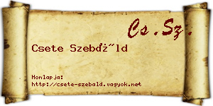 Csete Szebáld névjegykártya